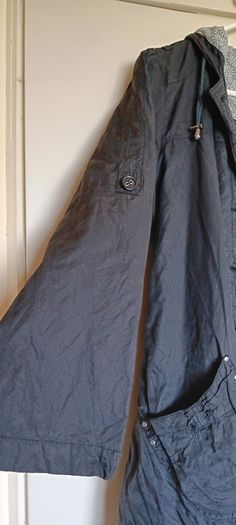 Black Parka Style Jacket with Hood
