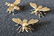3 brass bees. Solid brass.