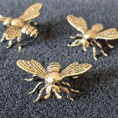 3 brass bees. Solid brass.