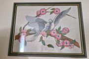 Framed embroidery birds