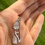 925 Sterling Silver Pear Cut Halo Earrings Image 2
