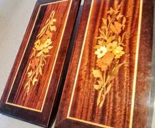 Pair of beautiful inlay wooden panel