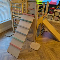 Childs indoor climbing frame with slide