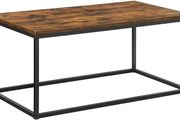 Coffee table, living room table, coffee table with steel frame, 100 x 55 x 45 cm, simple structure, industrial design, vintage brown-black