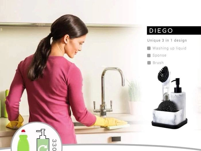 Brand New zccz Dish Soap Dispenser with Compartments for Sponges and Brushes,