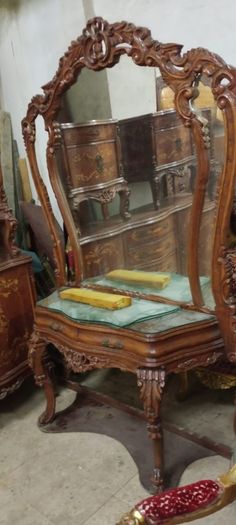 Old carved wood  console table ...dressing table