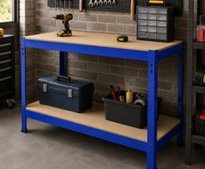 Workbench Garage Table Metal Storage Shelving DIY Tools Heavy Duty Work Bench Workshop Shed