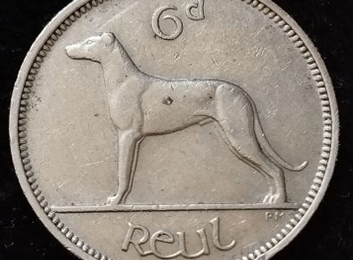 Ireland - 1948 - 6 Pence - Wolfhound - KM.13a - [242]