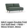 Sage green velvet sofa bed (double) Image 2