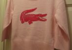Lacoste ladies pink jumper 3/4 sleeve size 38