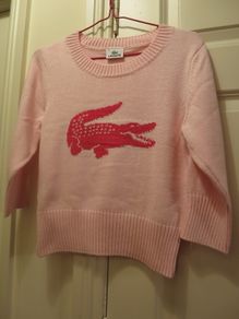 Lacoste ladies pink jumper 3/4 sleeve size 38