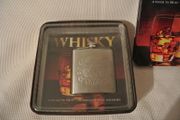 Whisky - Stainless Steel 6 Oz Flask &amp; An Amazing Guide To 50 Of The World's Best Whiskies - 64 Page Book  - New - Never Used. In a Presentation Metal Box.