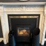 Ornate white marble fireplace surround Image 3