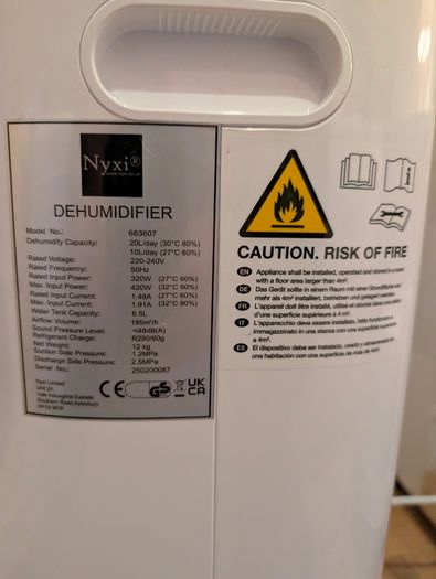 Nyxi 20L/Day Dehumidifier
