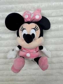 Disney Minnie Mouse Sitting Pink Dot Dress approx. 20cm Used Please see pictures