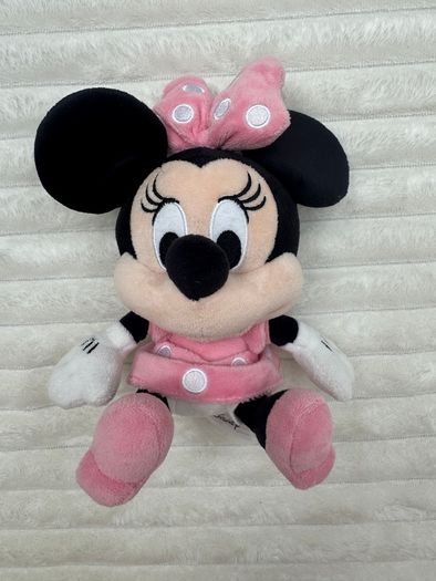 Disney Minnie Mouse Sitting Pink Dot Dress approx. 20cm Used Please see pictures