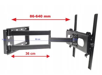 Tv Wall Mount Bracket Tilt Swivel Full Motion 32-63"