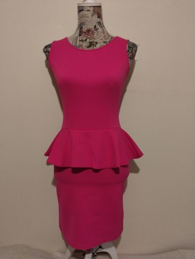 Evita Pink Peplum Dress, New With Tags