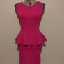 Evita Pink Peplum Dress, New With Tags Image 5