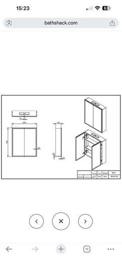 Mia LED Bluetooth 700 x 600mm Bathroom Cabinet