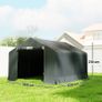 Portable garden shed, bike tent, roll-up zip door, metal frame, versatile storage, Dark gray Image 3