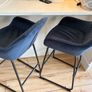 Pair of Navy Blue Velvet Bar Stools Set of 2 Image 4