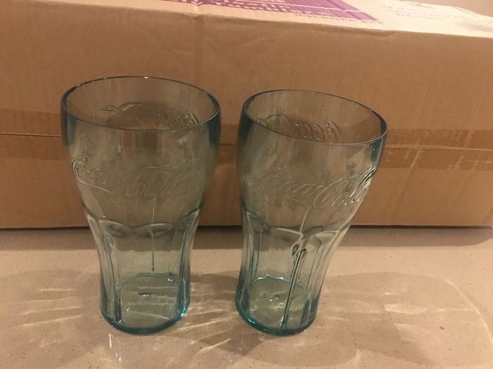 Coca Cola Glasses hard  Plastic Contour Style American Market Large