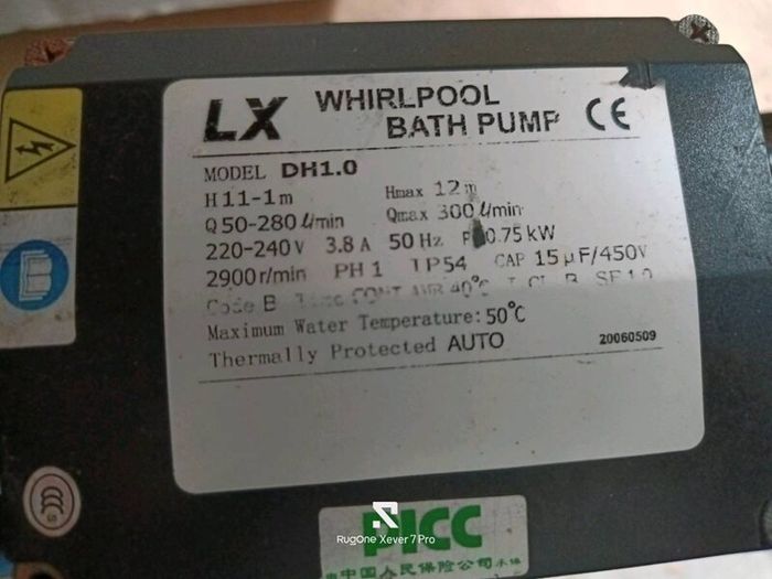 Jacuzzi/wirlpool bath pump DH 1.0