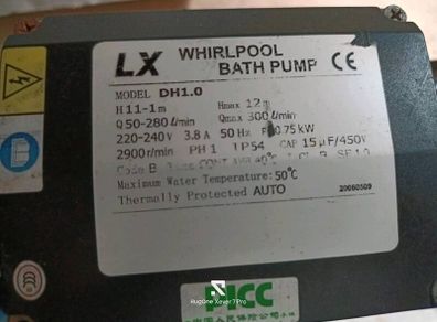 Jacuzzi/wirlpool bath pump DH 1.0
