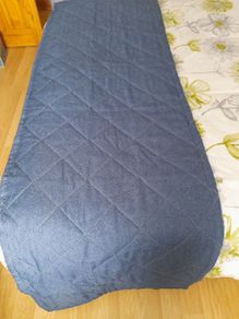 Quilted denim bed runner