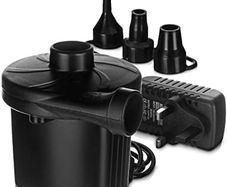 NEW SALE | Electric Air Pump - 240V Mains 3 Size Nozzles - For Inflating Deflating Camping Air Mattress/Bed, Beach Toys, Inflatable Paddling Pools