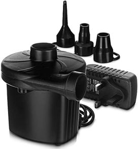 NEW SALE | Electric Air Pump - 240V Mains 3 Size Nozzles - For Inflating Deflating Camping Air Mattress/Bed, Beach Toys, Inflatable Paddling Pools