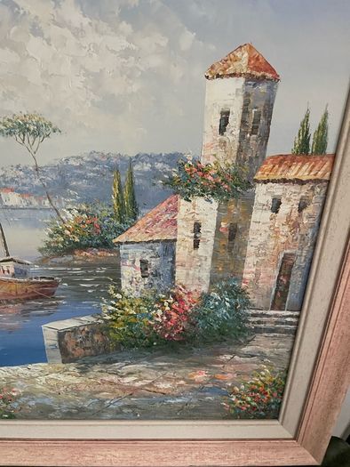 Beautiful Framed Oil Italian Scence