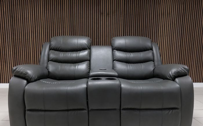 Roma Leather Wireless Charging Recliner Sofa Set