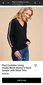 100% Wool Paul Costelloe Living Studio V-neck Jumper