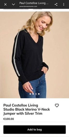 100% Wool Paul Costelloe Living Studio V-neck Jumper
