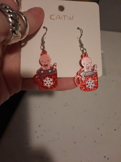 gingerbread man earrings