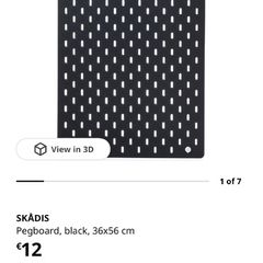 SKADIS Pegboard, black, 36x56 cm