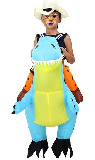 Kids Inflatable Dinosaur Costume Blow Up Halloween Fancy Dress Costume (FREE POSTAGE)