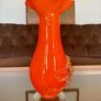 Vintage Orange Studio Glass Statement Vase Image 6