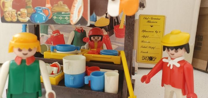 Vintage 1974 Playmobil Market Stall Set
