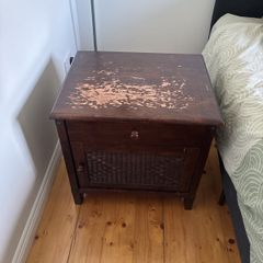 Bedside locker with Rattan Cabinet for Free