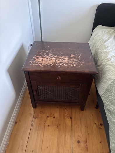 Bedside locker with Rattan Cabinet for Free