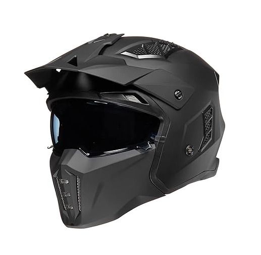 ILM Matte Black Shape Changing Motorbike Helmet size L 59-60cm