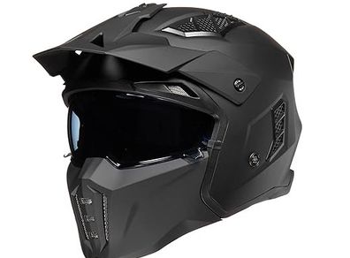 ILM Matte Black Shape Changing Motorbike Helmet size L 59-60cm