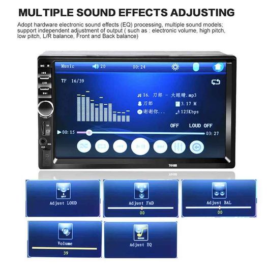 7inch Car Van Stereo car radio tuner Bluetooth 2 Din 2din 7 inch Touch Screen auto Audio Autoradio Support FM/MP5/USB/AUX Rear View Camera