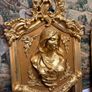 Pair of French Giltwood & Plaster Louis XVI Style Figural Beveled Mirrors Image 3
