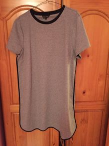 Grey dress with black trim