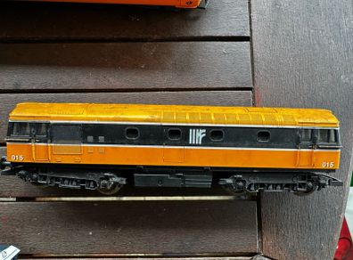 Vintage Lima train approximately 50 years old Irish Railway Models OO gauge model of a CIE A Class (001 Class) diesel locomotive numbered 015 in the distinctive black and yellow InterCity/CIE livery  hornby train