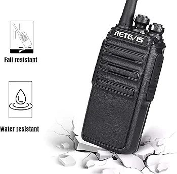 RT24 Walkie Talkies for Adults, Rechargeable 2 Way Radio Long Range PMR446 License Free 16 Channels CTCSS/DCS, Two Way Radio with Earpiece and USB Charging Base(Black, 2 Pair)